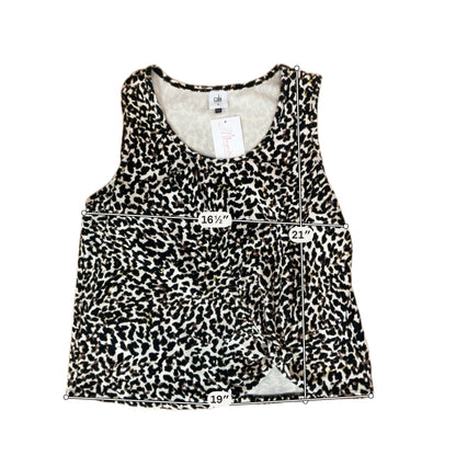 Cabi Twist Tank Top M Leopard Animal Print Sleeveless Blouse Fall 2019 Style 5759