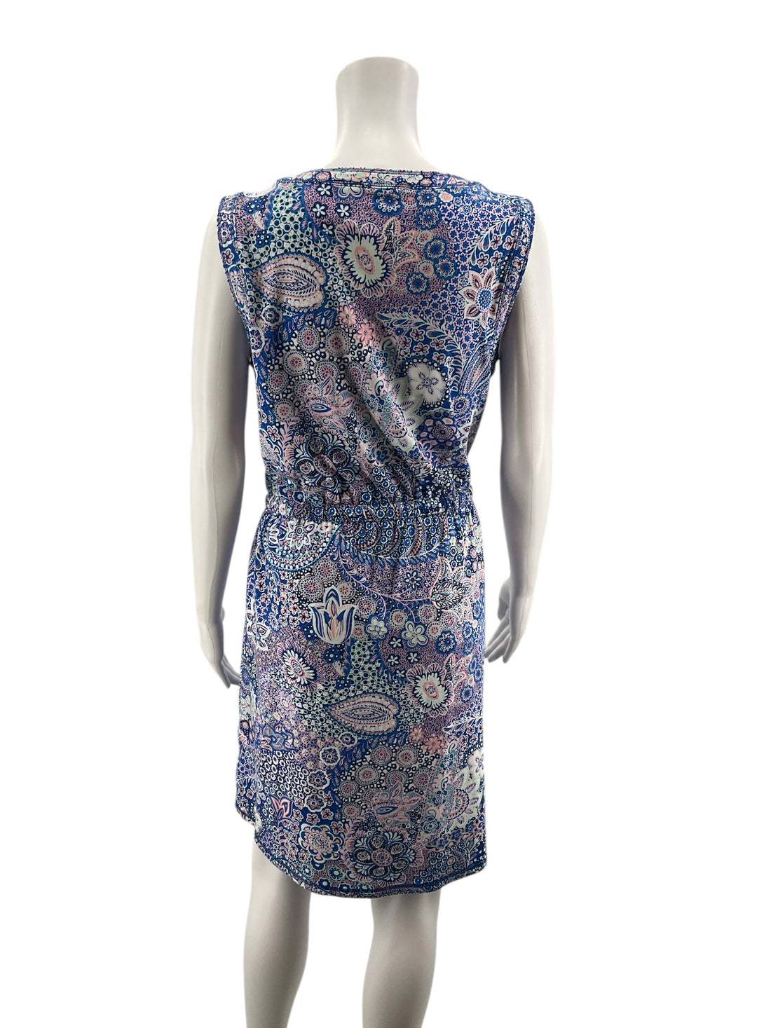 T by Talbots Blue/Pink/White Floral Pre-Owned Ladies Dress - Size Medium