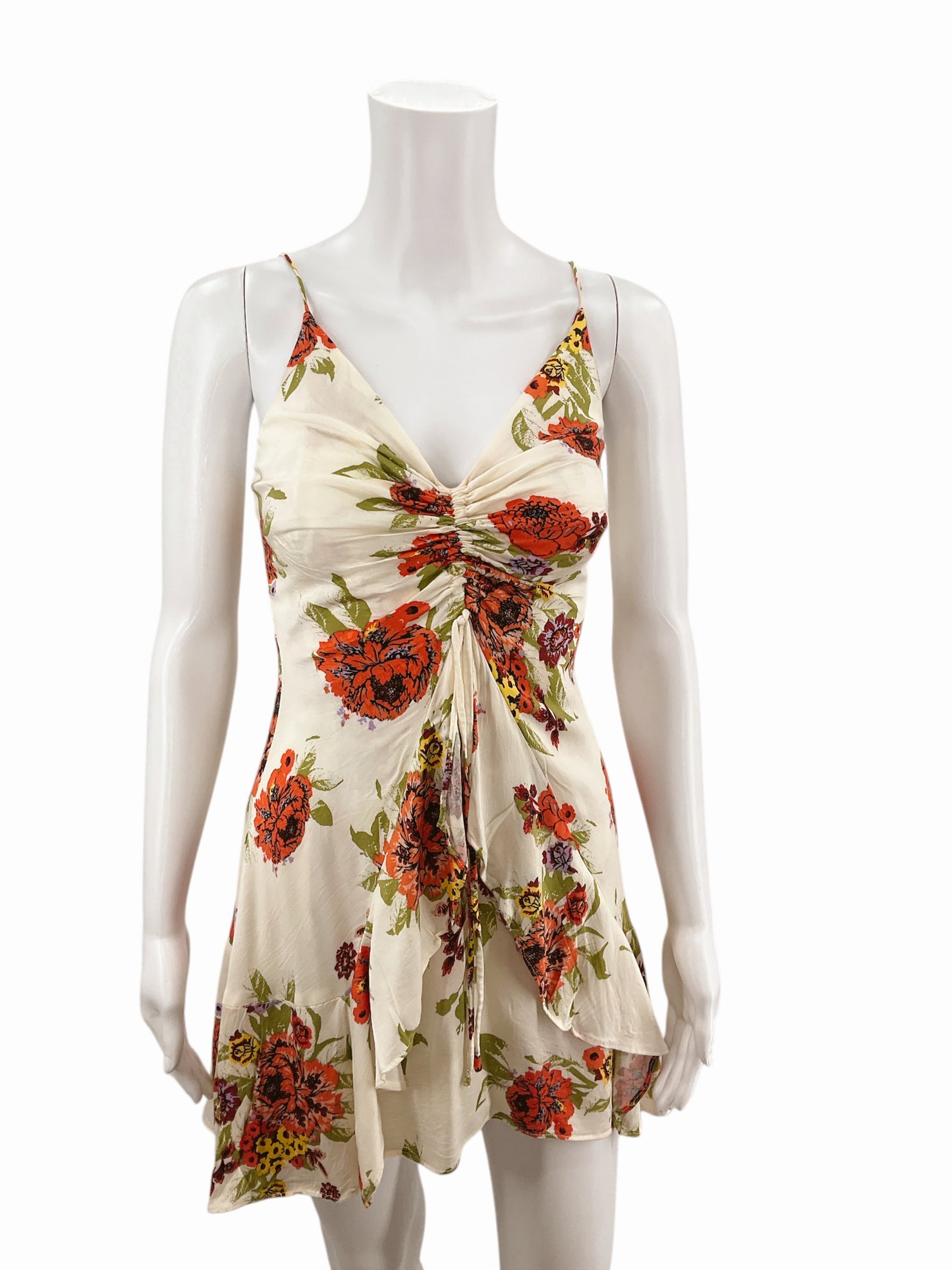 Free People Cream/Orange Floral Dress Size XS