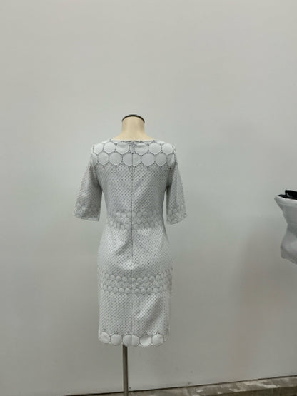 Julia Jordan White Eyelet Lattice Trim Sheath Dress Size 8 - ONLINE ONLY