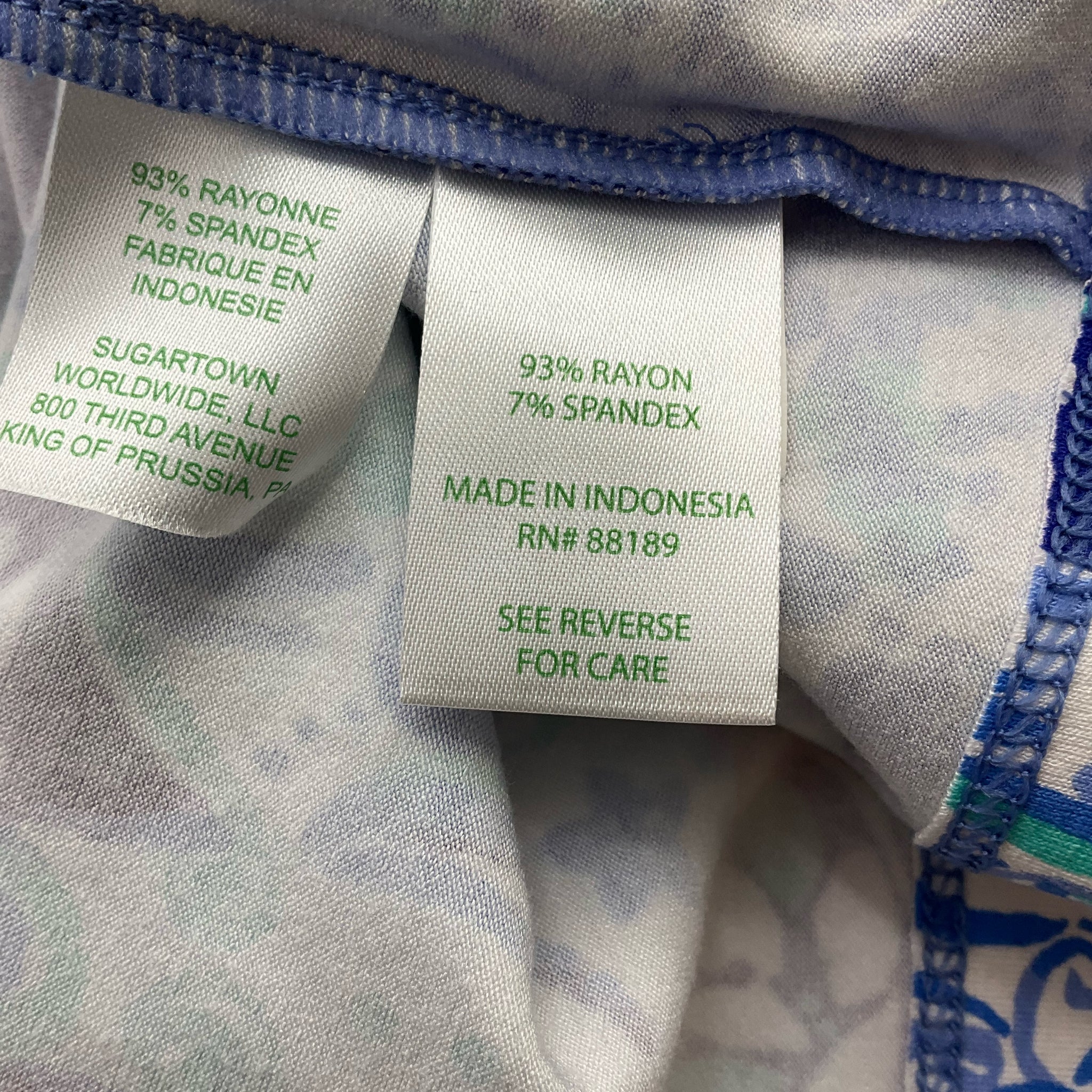 Lilly Pulitzer White/Blue Print Pre-Owned Ladies Dress - Size XS