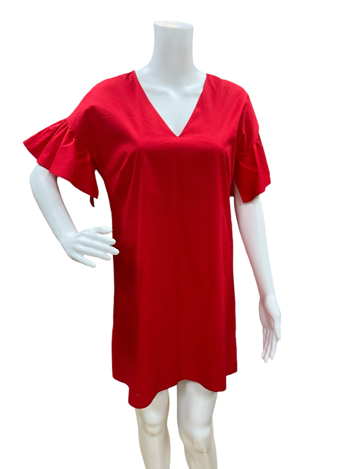 Adrienne Size S Red Solid Dress