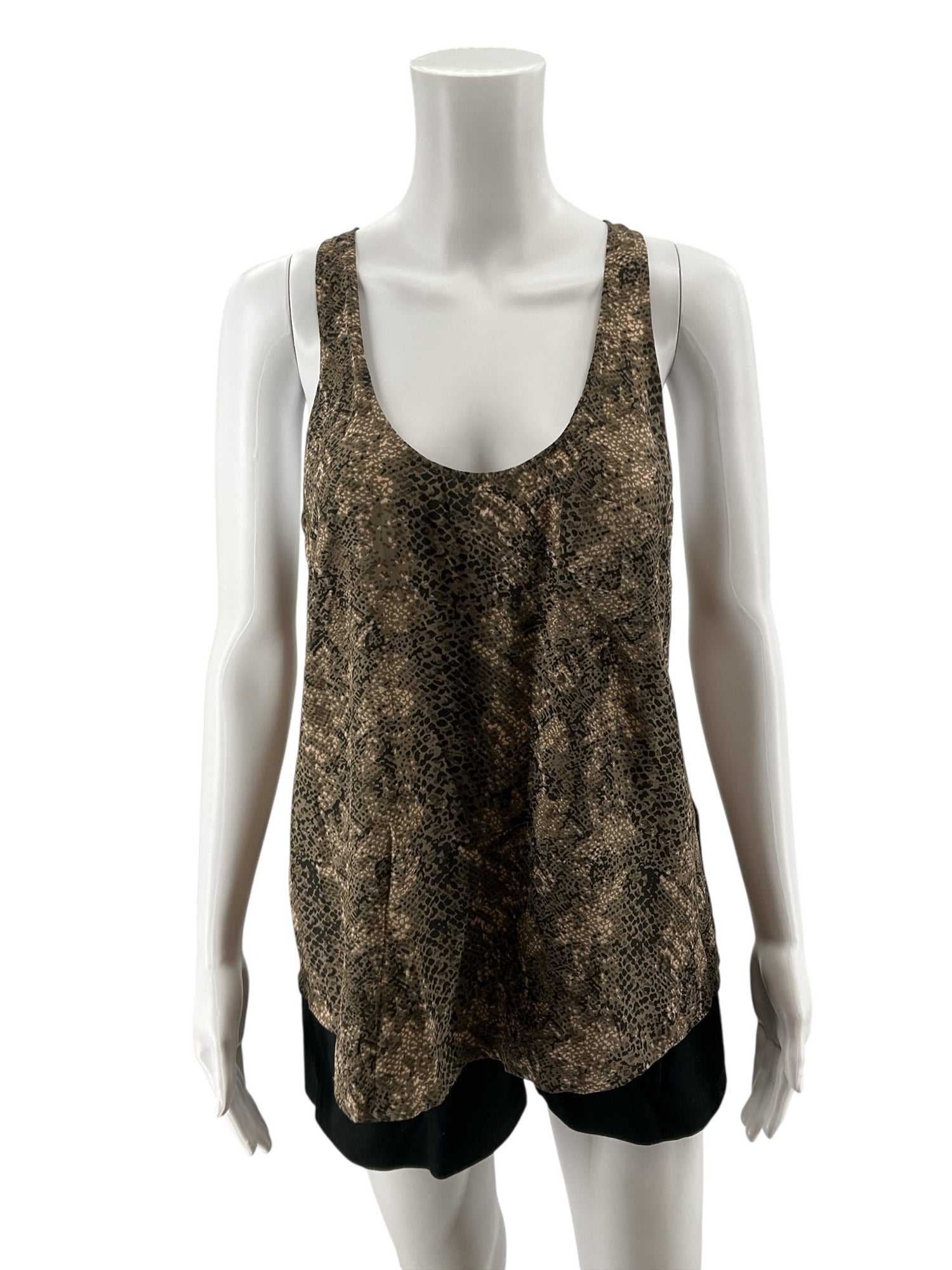 Joie Alicia 100% Silk Snake Print Racerback Tank Top Size Small