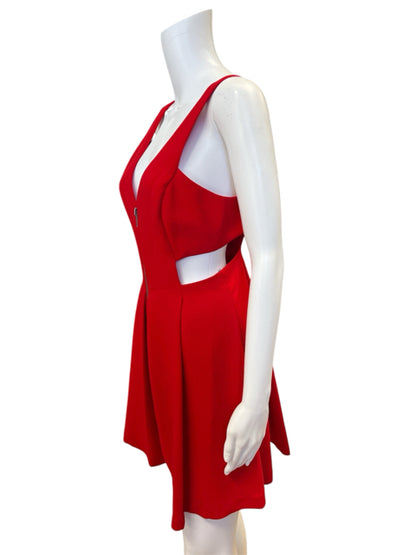 BCBG Size 4 Red Solid Consignment Ladies Dress