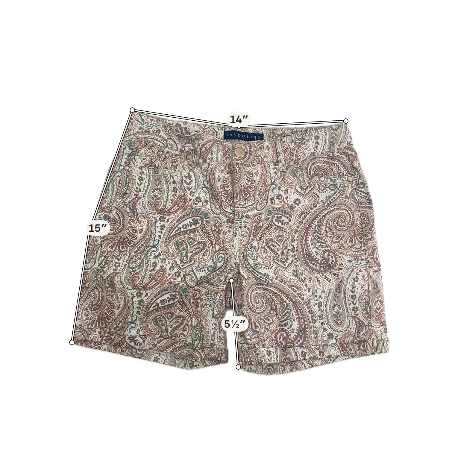 Bandolino Missy Floral Stretch Cotton Shorts Size 6