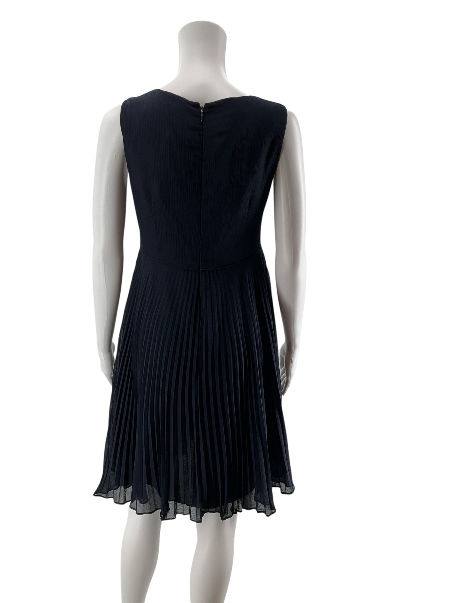 LIZ NOW by Liz Claiborne Vintage Navy Pleated Sleeveless Dress Size 6