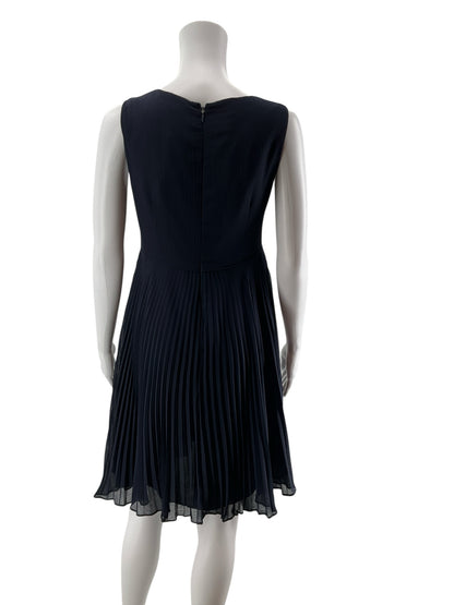 LIZ NOW by Liz Claiborne Vintage Navy Pleated Sleeveless Dress Size 6