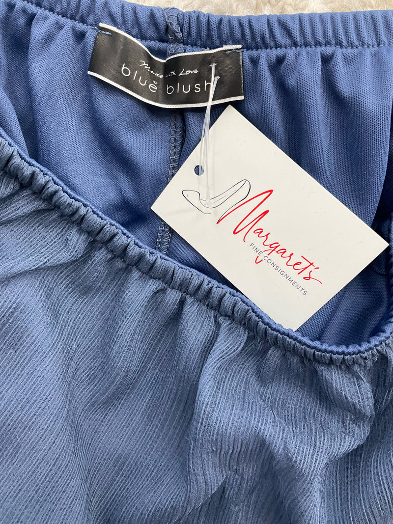 Blue Blush Blue Sheer Romper - Size Small
