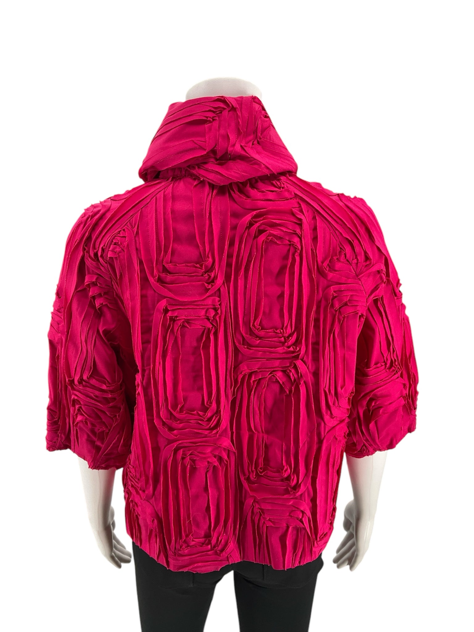 Samuel Dong Pink Textured Jacket Size Medium - rear view