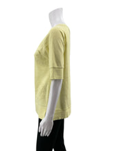 LOFT Yellow Short Sleeve Yellow Embroidered Medallion Slub Knit Tee Top NWT Size Small - Size S