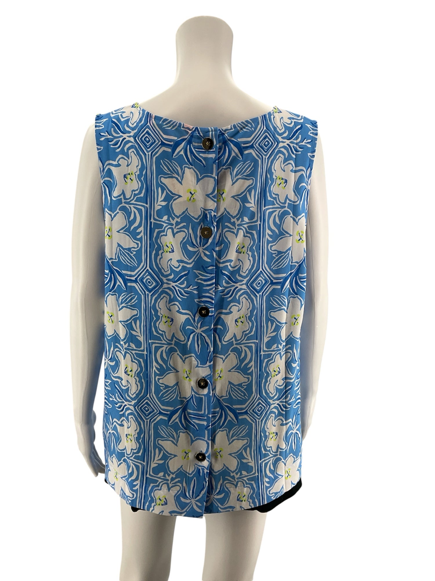 Lilly Pulitzer Elsa Sleeveless Top Downstairs Floral Print XL