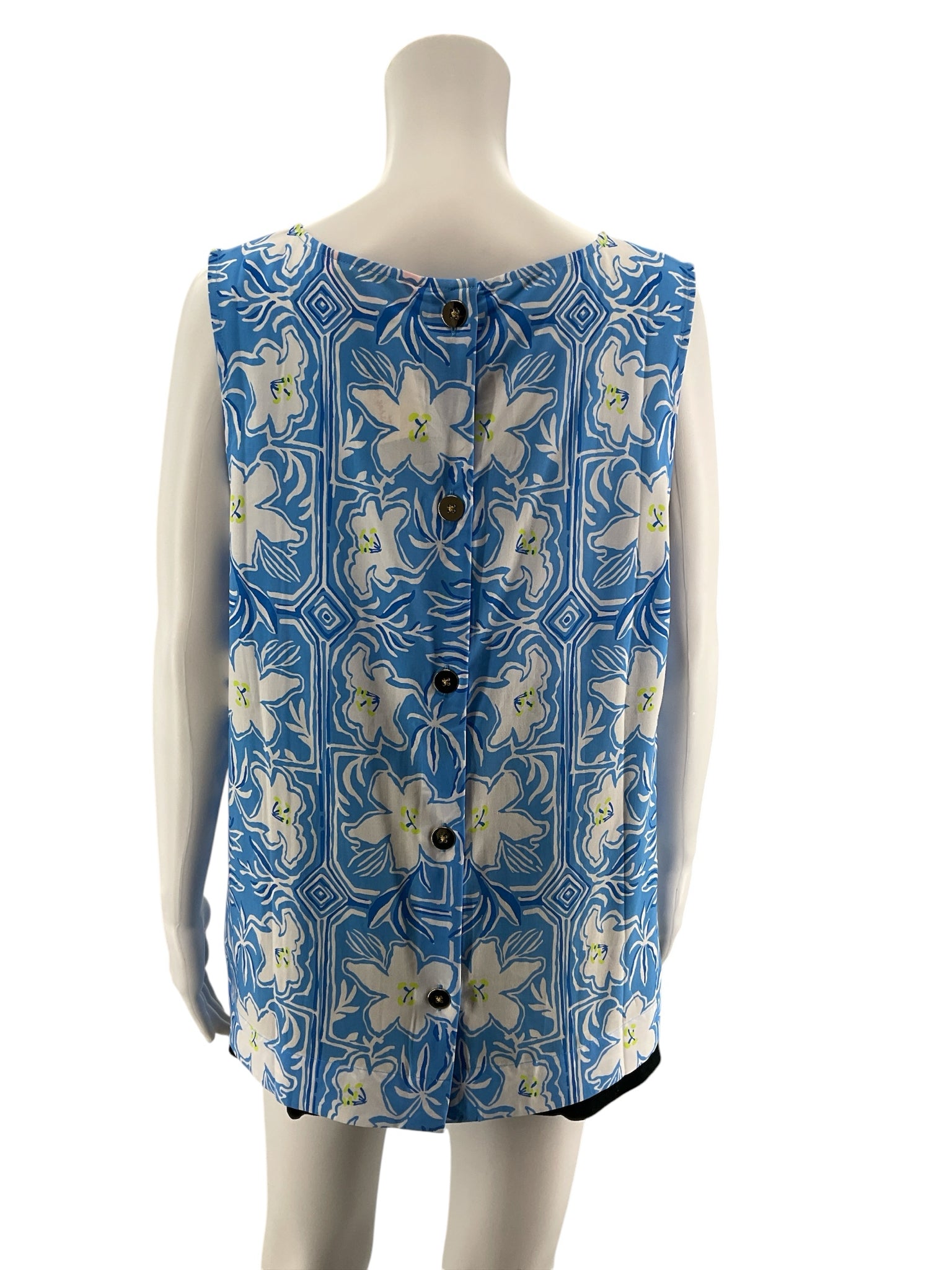 Lilly Pulitzer Elsa Sleeveless Top Downstairs Floral Print XL
