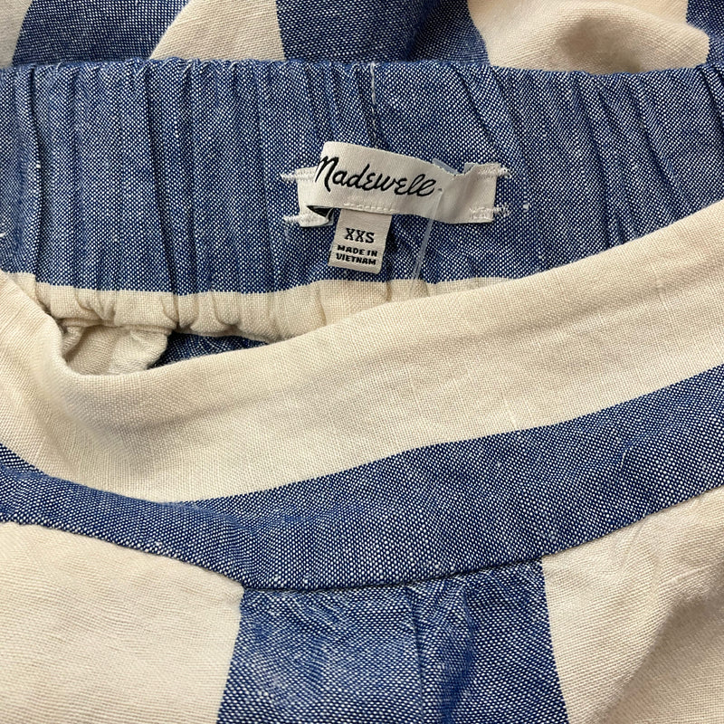 Madewell Cream/Blue Stripe Pre-Owned Pants - Size XXS - Margaret’s Fine Consignment
