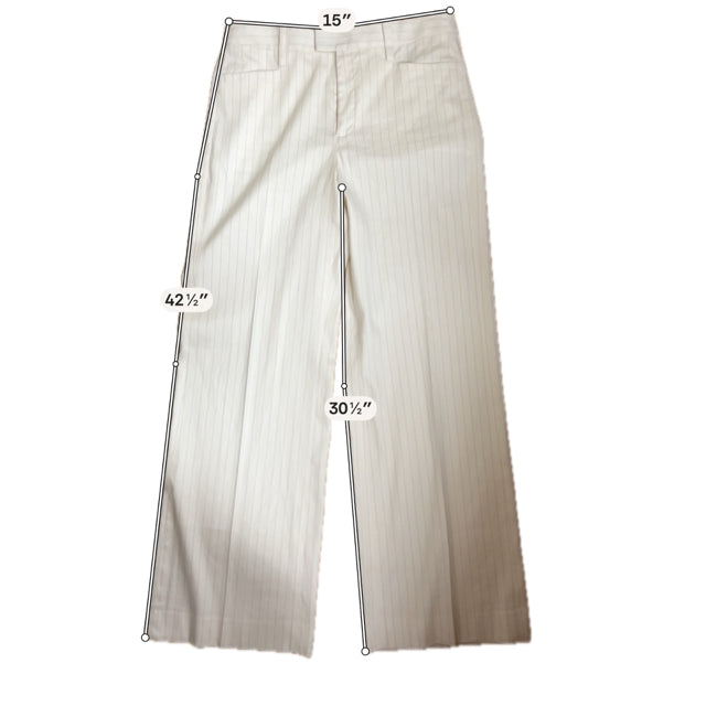 Banana Republic Cream &amp; Gray Striped Ankle Pants | Size 8 - ONLINE ONLY