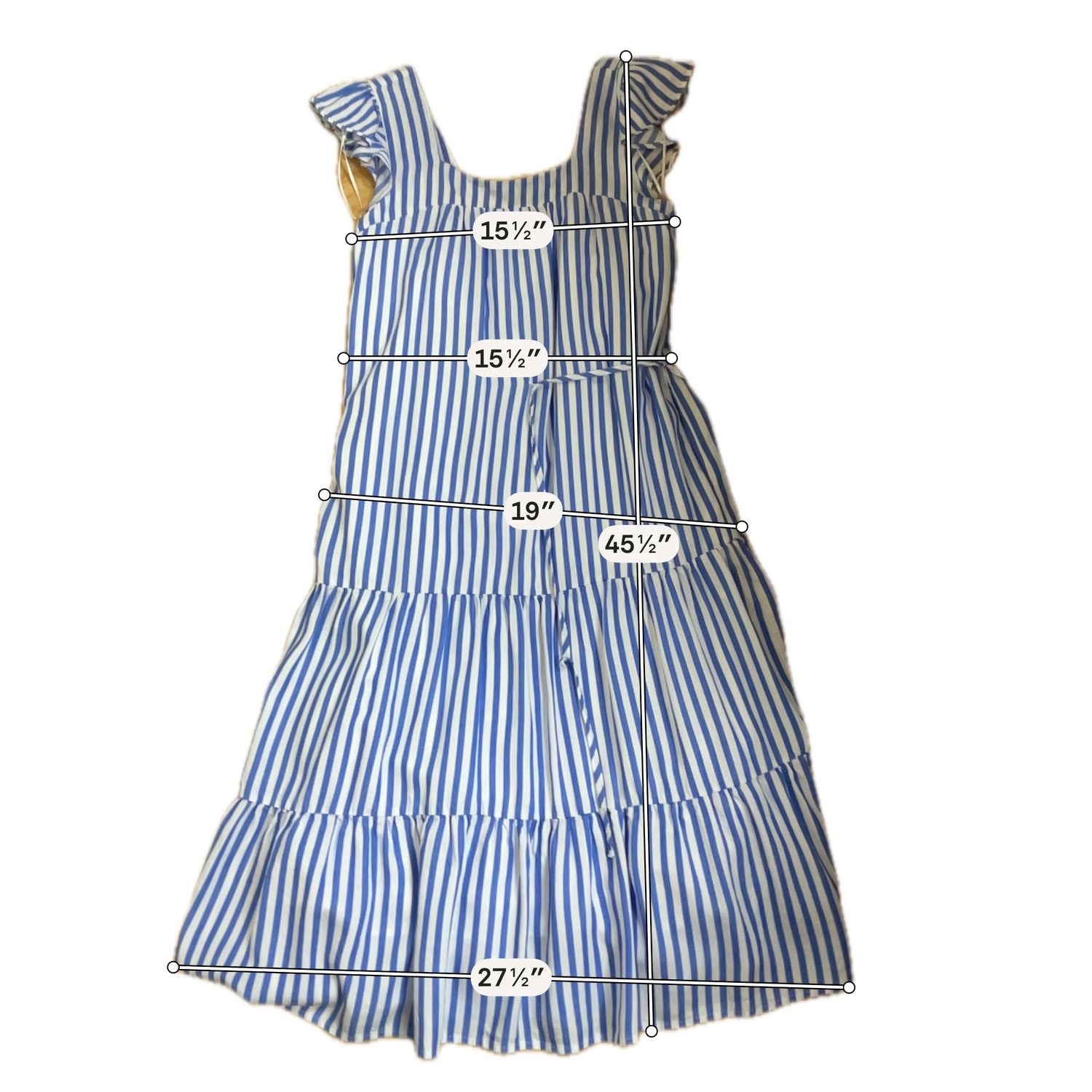 Draper James RSVP Off The Shoulder Tiered Maxi Dress Blue Stripe Small