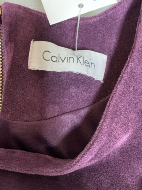Calvin Klein Plum Faux Suede Sleeveless Sheath Dress | Size 10