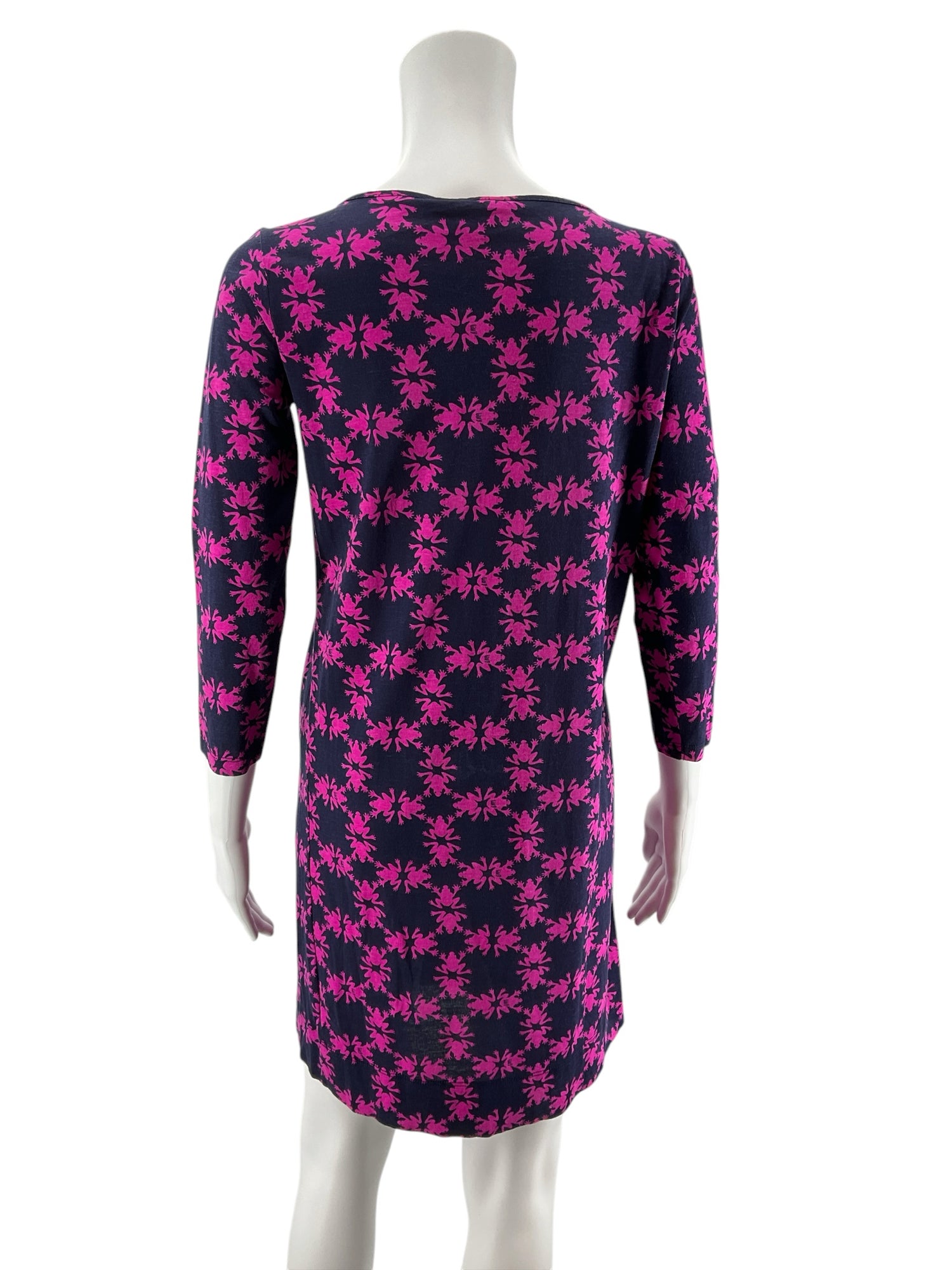 Lilly Pulitzer Sophie Dress Kiss and Tell Frog Print Navy Size Small