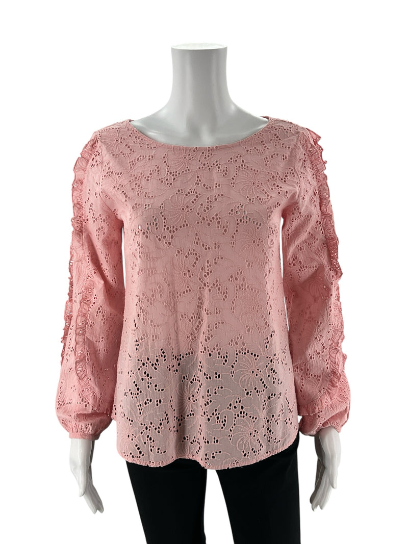 Sanctuary Pink Eyelet Pre-Owned Ladies Top - Size Small