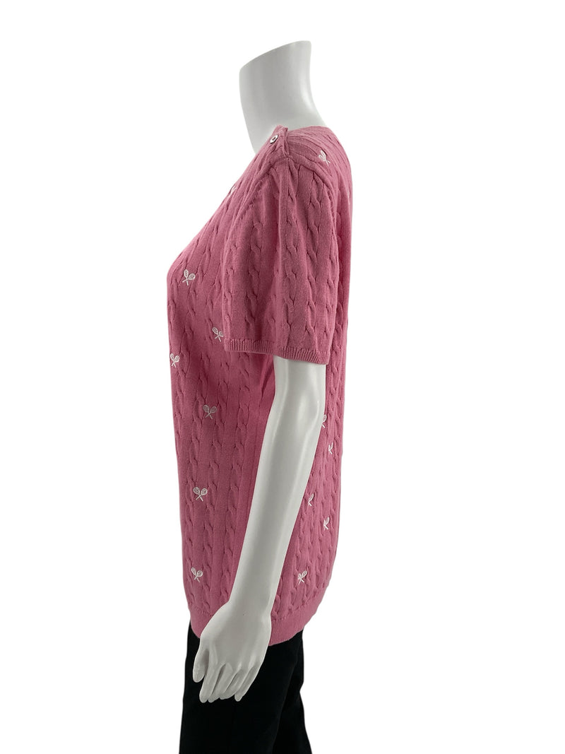Talbots Pink/White Pre-Owned Ladies Top - Size XL Petite