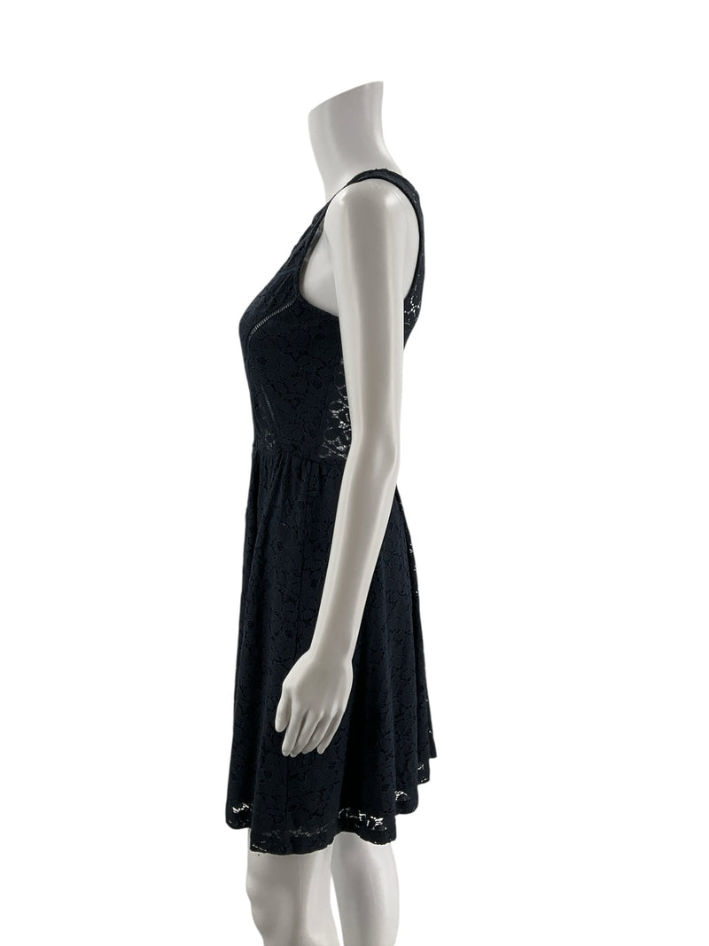 Soprano Navy Lace Pre-Owned Ladies Dress - Size Small