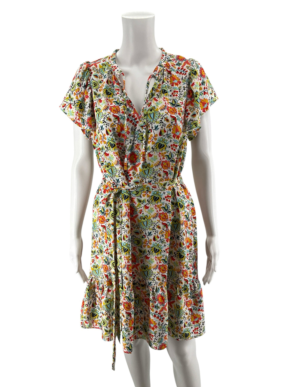 Ann Taylor Factory Floral Flutter Sleeve Tiered Dress Size Small - ONLINE ONLY