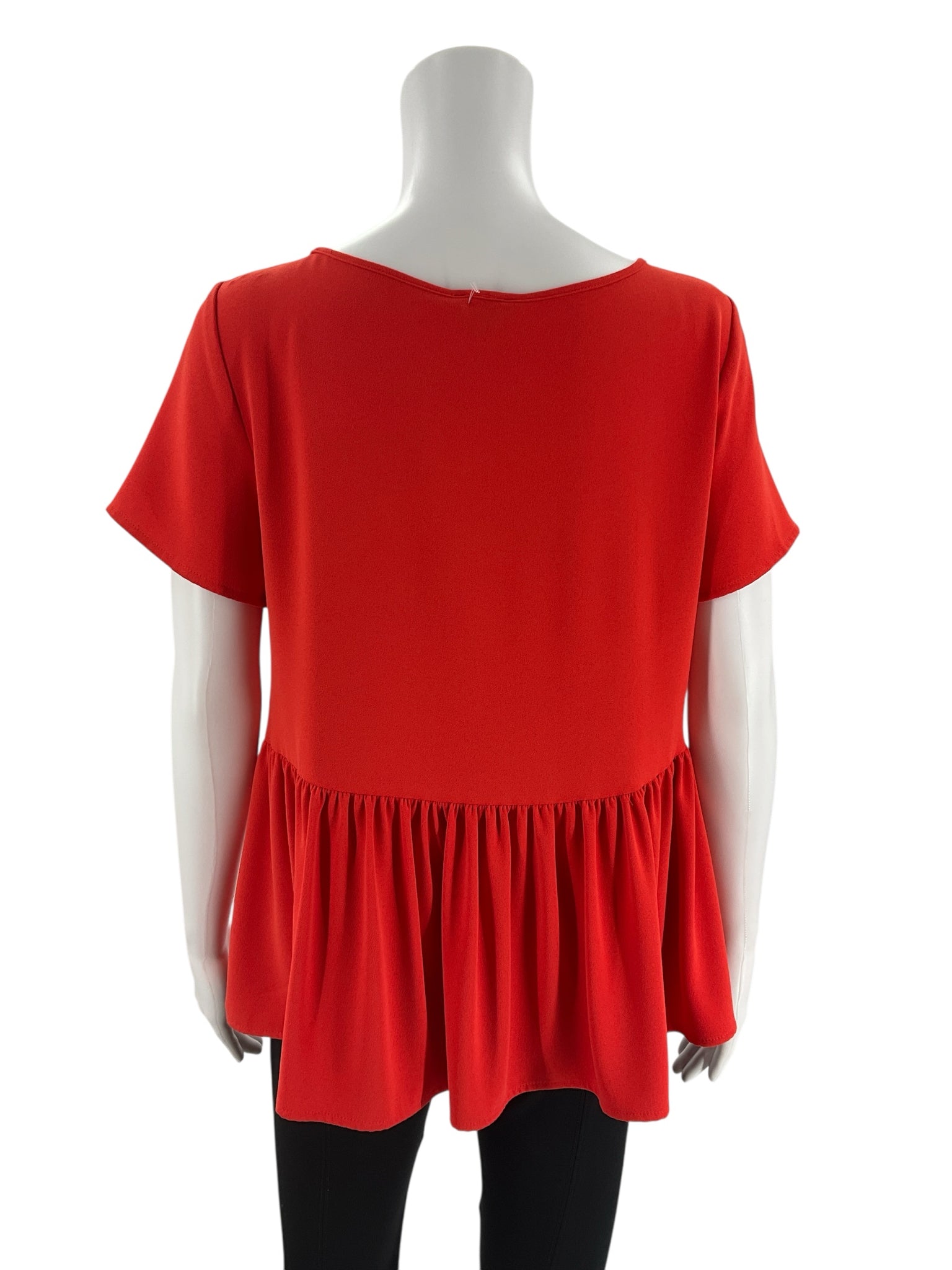 Ann Taylor Orange Flutter Sleeve Keyhole Peplum Blouse Size XS