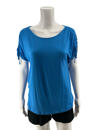 Tahari Size S Blue Solid Pre-Owned Ladies Casual Top - ONLINE ONLY