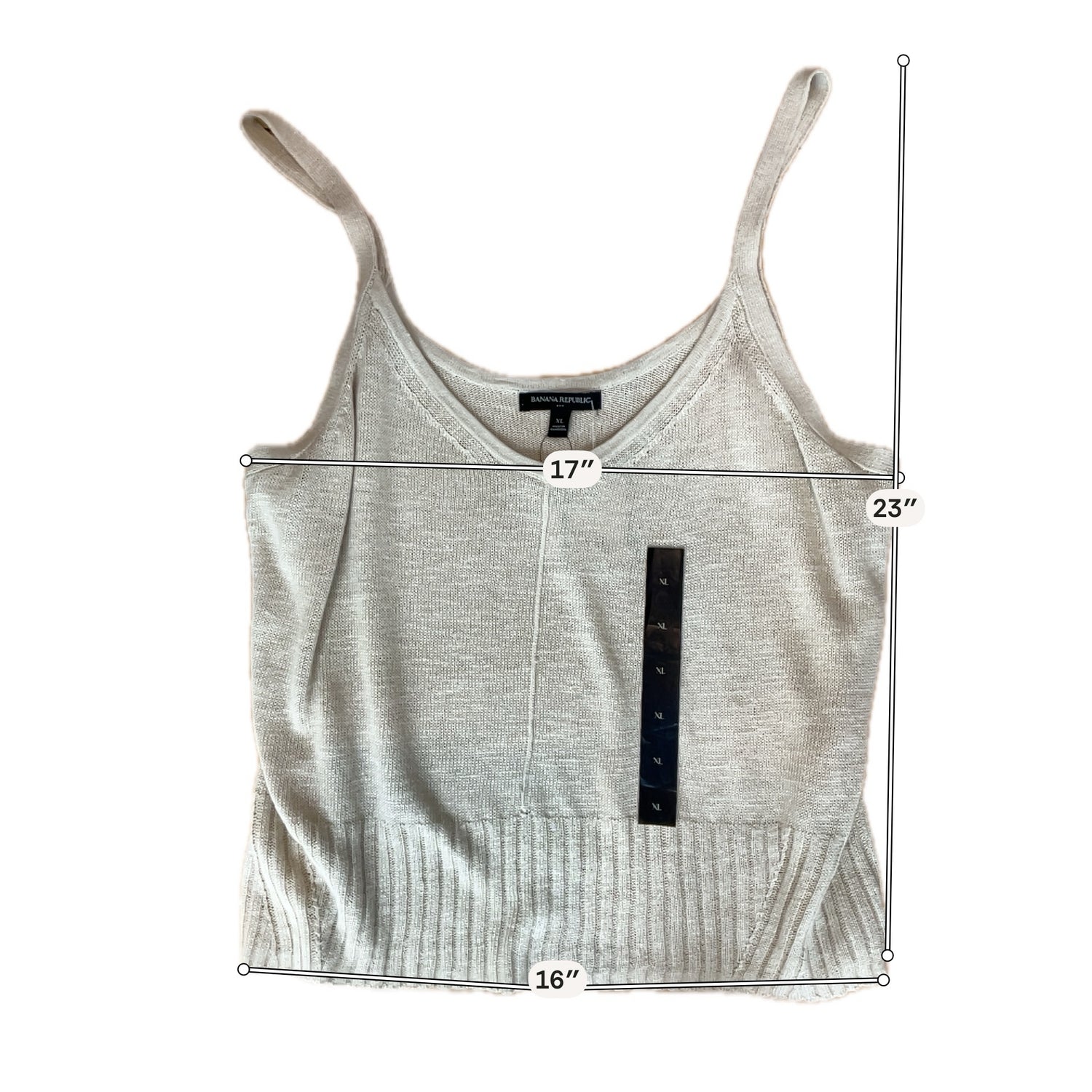 Banana Republic Ramie Blend Sleeveless Sweater Tank Top XL Tan NWT