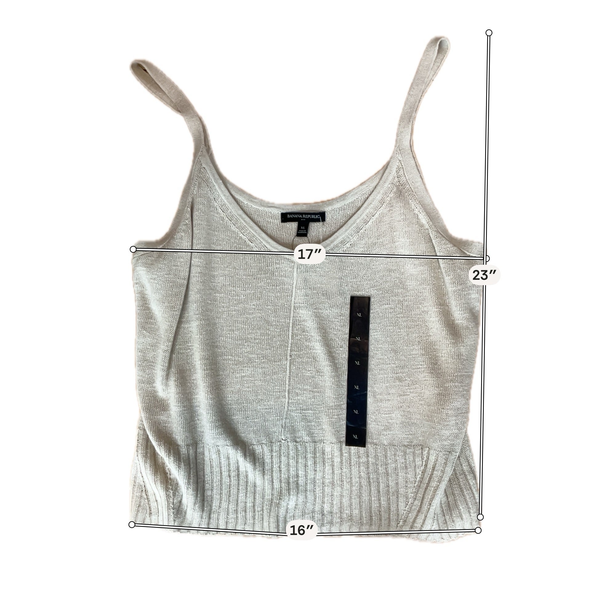 Banana Republic Ramie Blend Sleeveless Sweater Tank Top XL Tan NWT