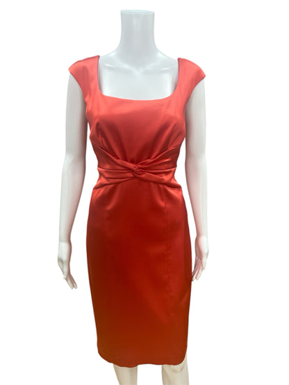 David Meister Salmon Solid Dress Size 10