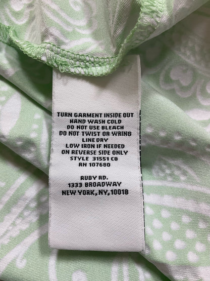 Ruby Rd. Green &amp;amp; White Paisley Notch Neck Tunic Top XL