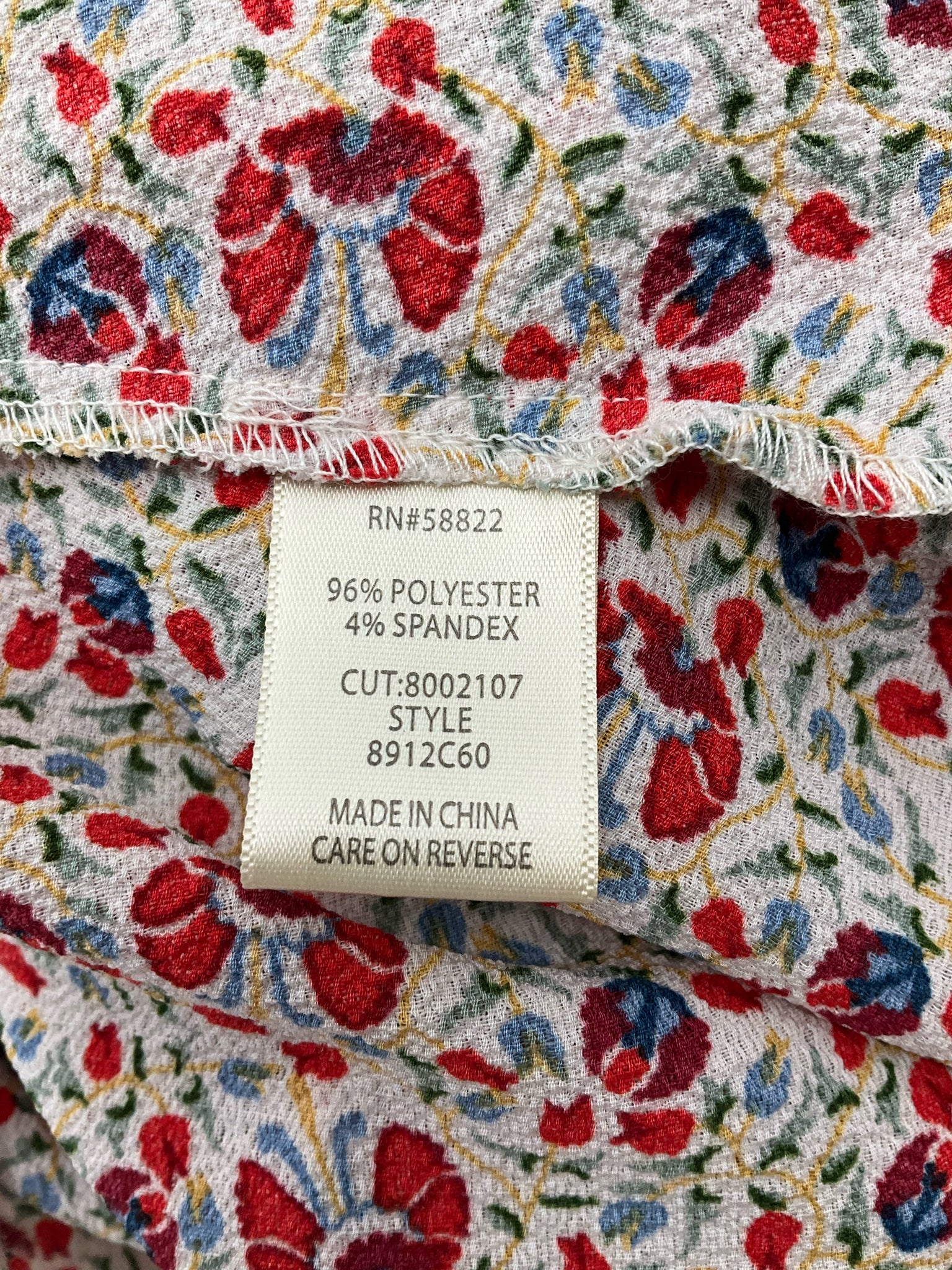 Max Studio Red/White/Blue Floral Red &amp; Blue Floral Faux Wrap Ruffle Dress Size Small - Size S