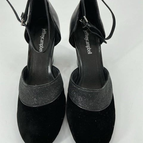 Jeffrey Campbel Black suede Heel Size 7 - front view