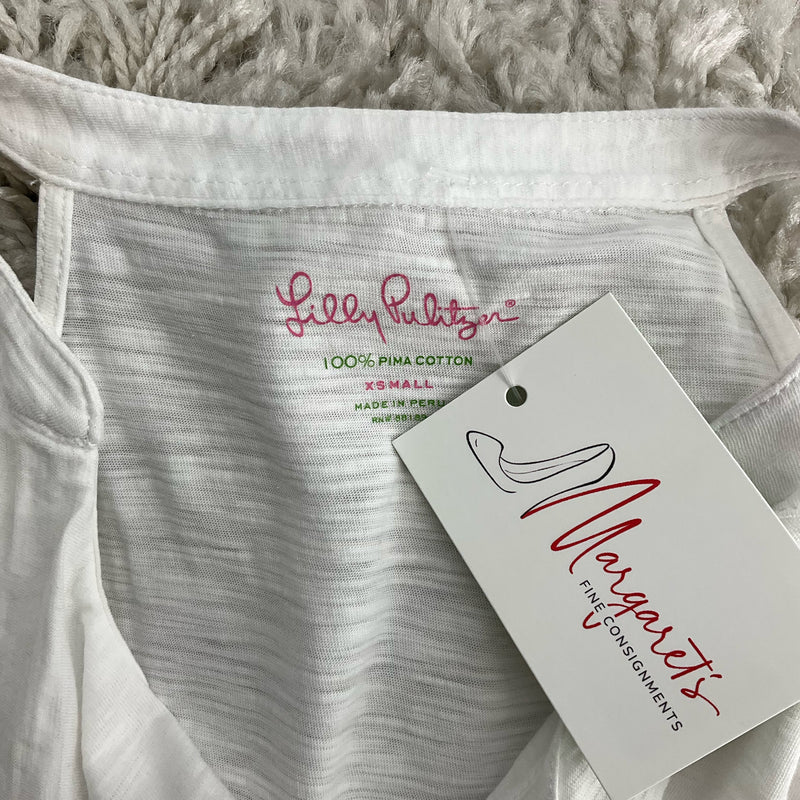 Lilly Pulitzer White Ruffle Pre-Owned Ladies Top - Size XS - Margaret’s Fine Consignment
