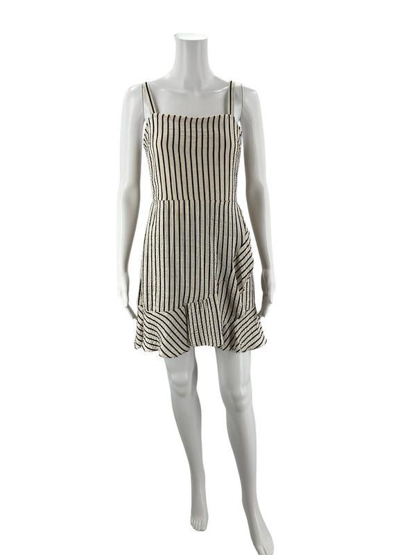 Express White/Black Stripe Pre-Owned Ladies Dress - Size Small
