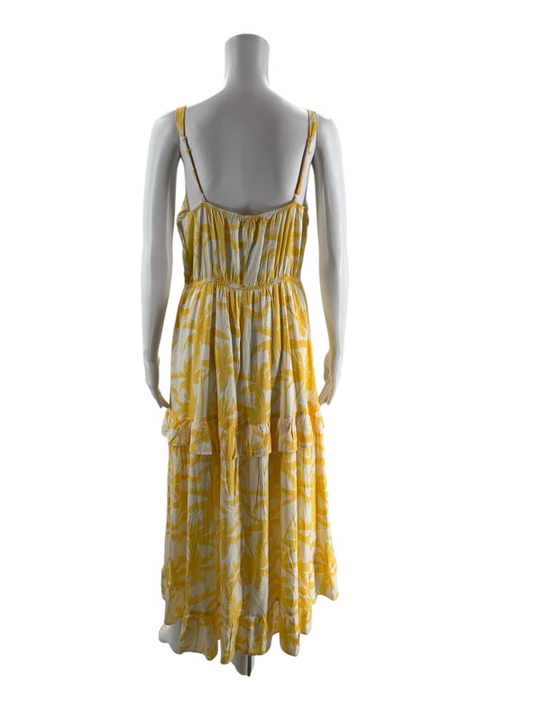 Trixxi Yellow/White Floral Pre-Owned Ladies New With Tags Dress - Size Large