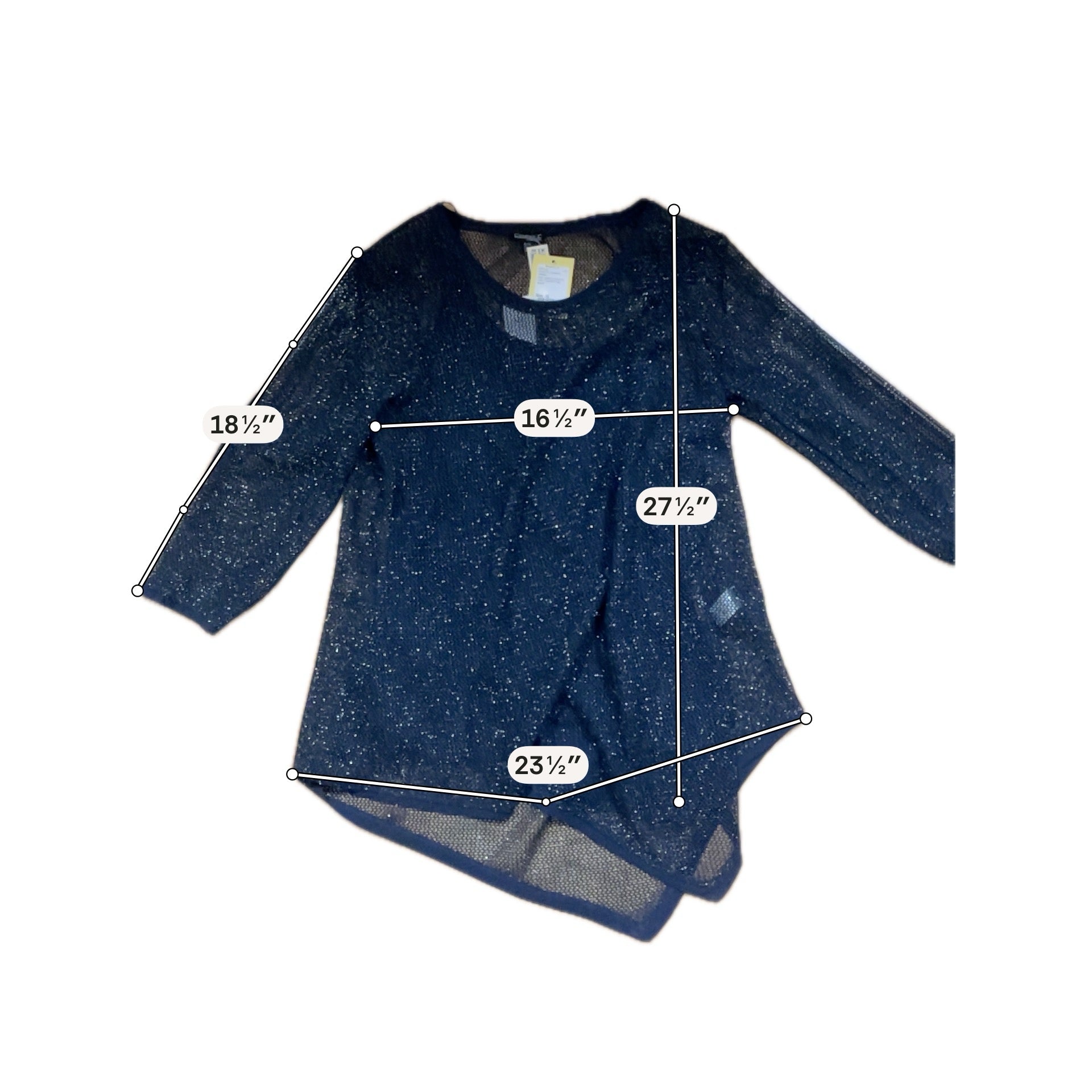 Conrad C Collection Navy Sparkle Lurex Tunic Sweater Top XL New With Tags