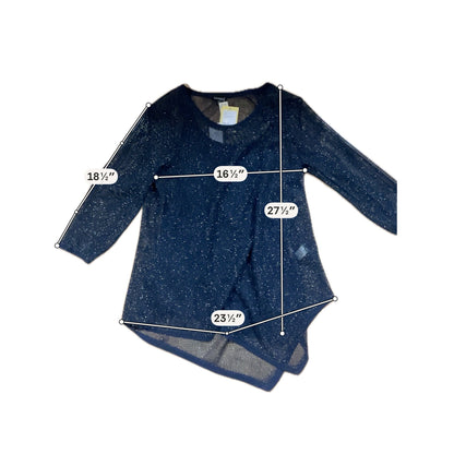 Conrad C Collection Navy Sparkle Lurex Tunic Sweater Top XL New With Tags
