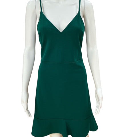 Express Green Solid Pre-Owned Ladies Dress - Size Medium - Margaret’s Fine Consignment