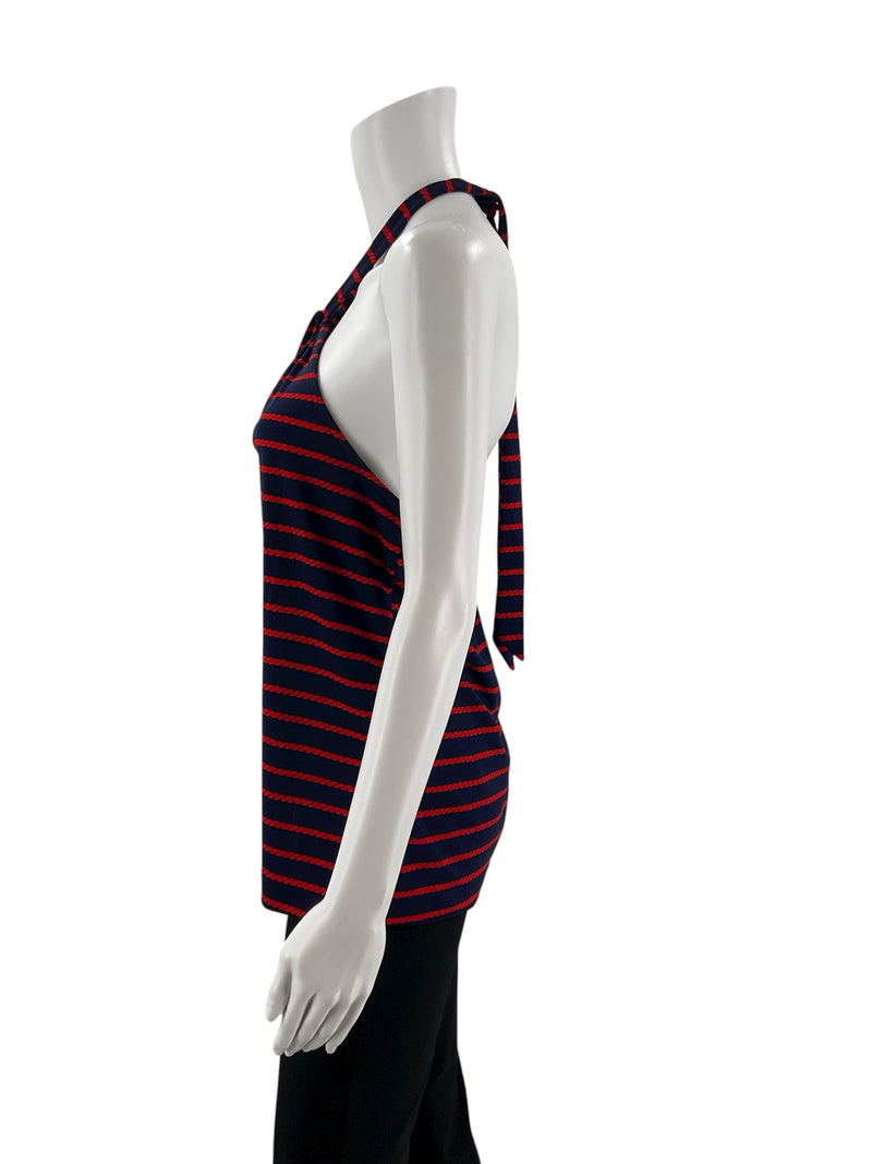 Ann Taylor Navy/Red Rope Pre-Owned Ladies Top - Size Medium