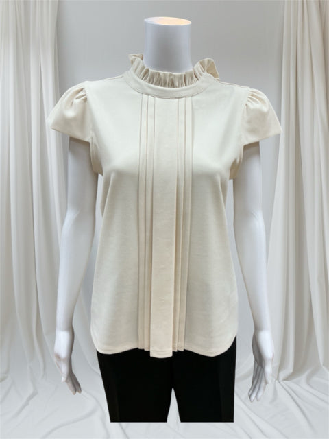 Ann Taylor Size S Cream Solid Blouse - Downstairs