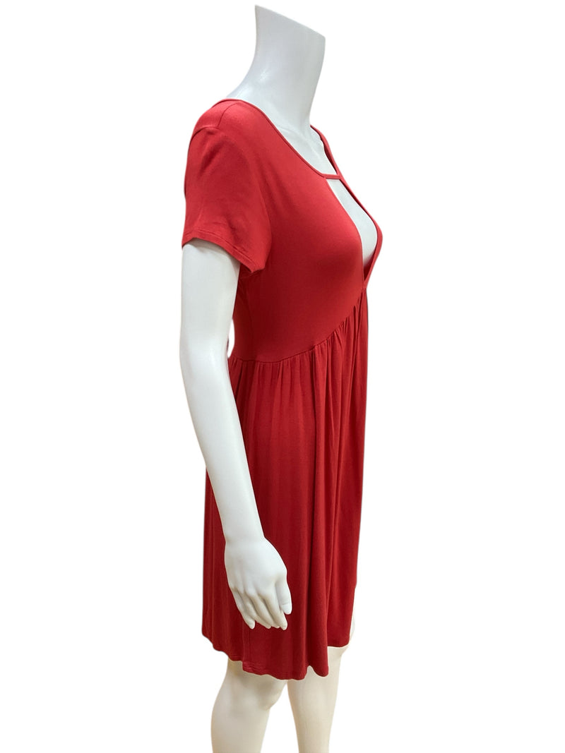 Derek Heart Reddish Pink Solid Pre-Owned Ladies New With Tags Dress - Size Medium - Margaret’s Fine Consignment