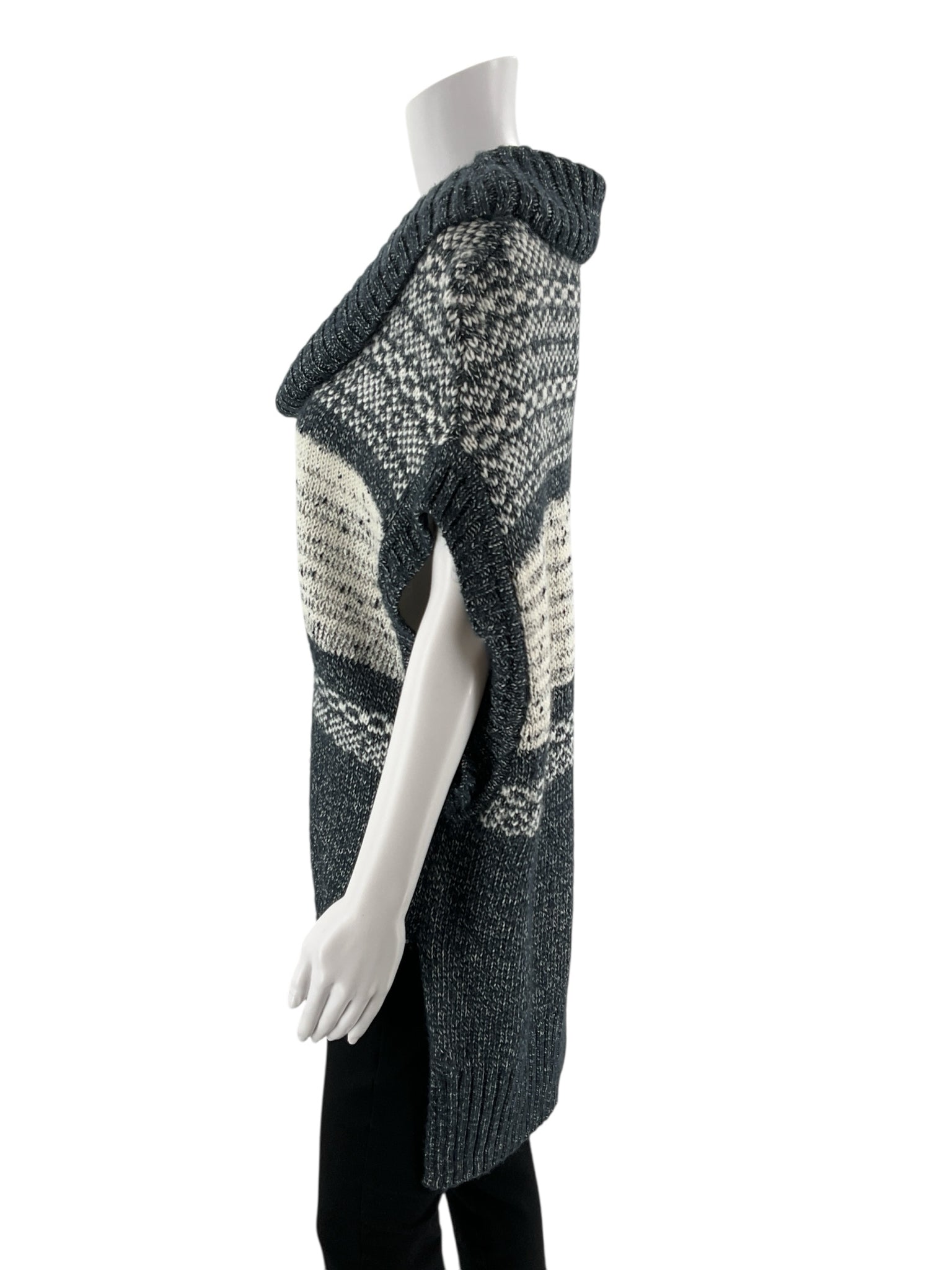 BCBG - Cream/Blue Speckled Pre-Owned Ladies Casual Top - Size XS/S