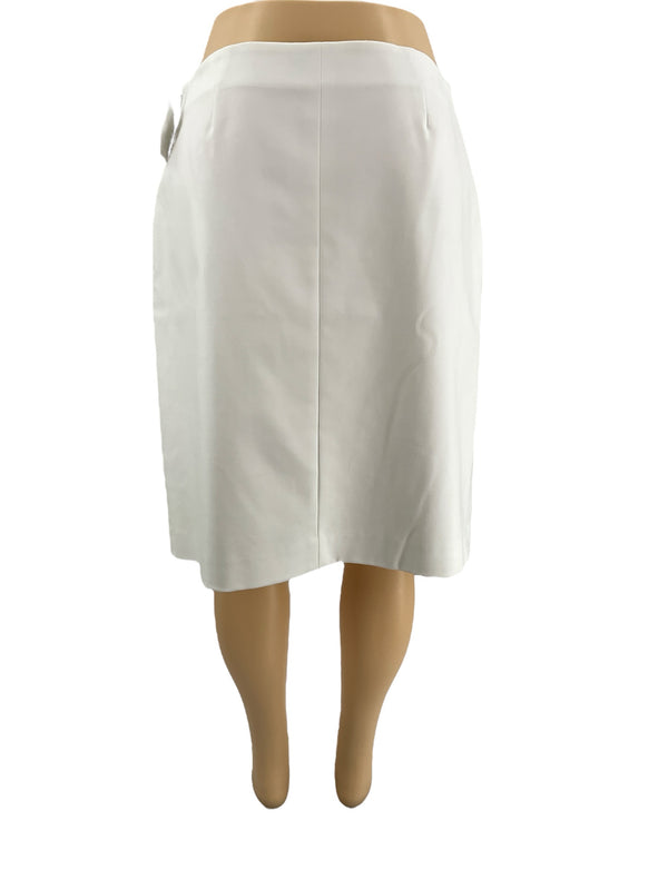 Doncaster White Solid Cotton Blend Skirt – Size 14, New with Tags - Margaret’s Fine Consignment