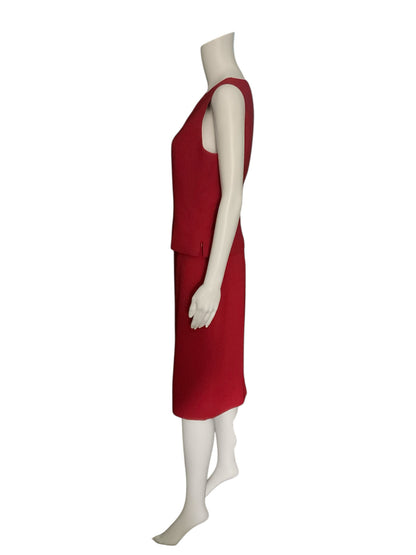 Kasper Red Solid Pre-Owned Ladies 2 Piece Skirt Set - Size 6