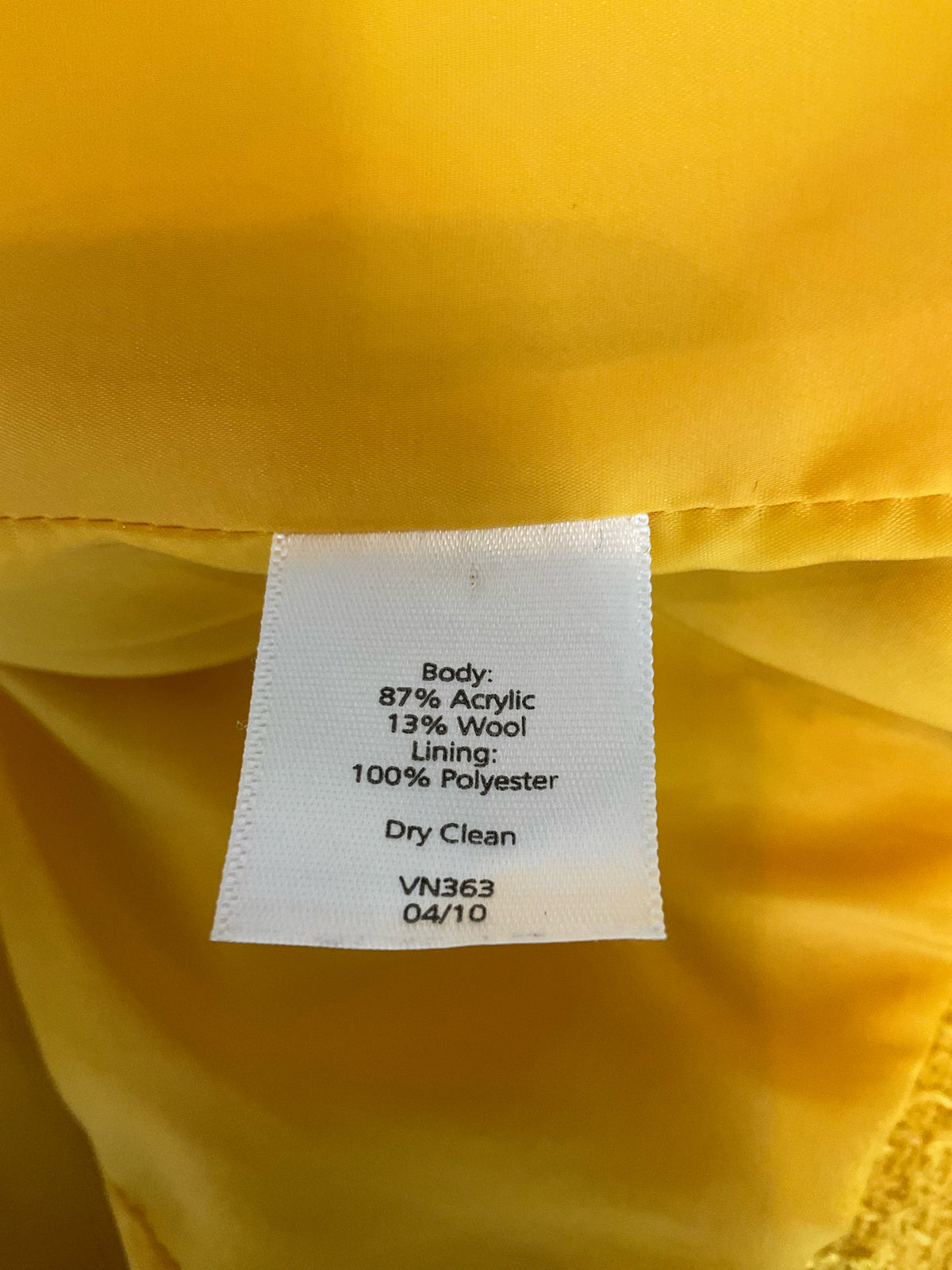 Talbots Mustard Yellow Bouclé Tweed Blazer Jacket Size 10