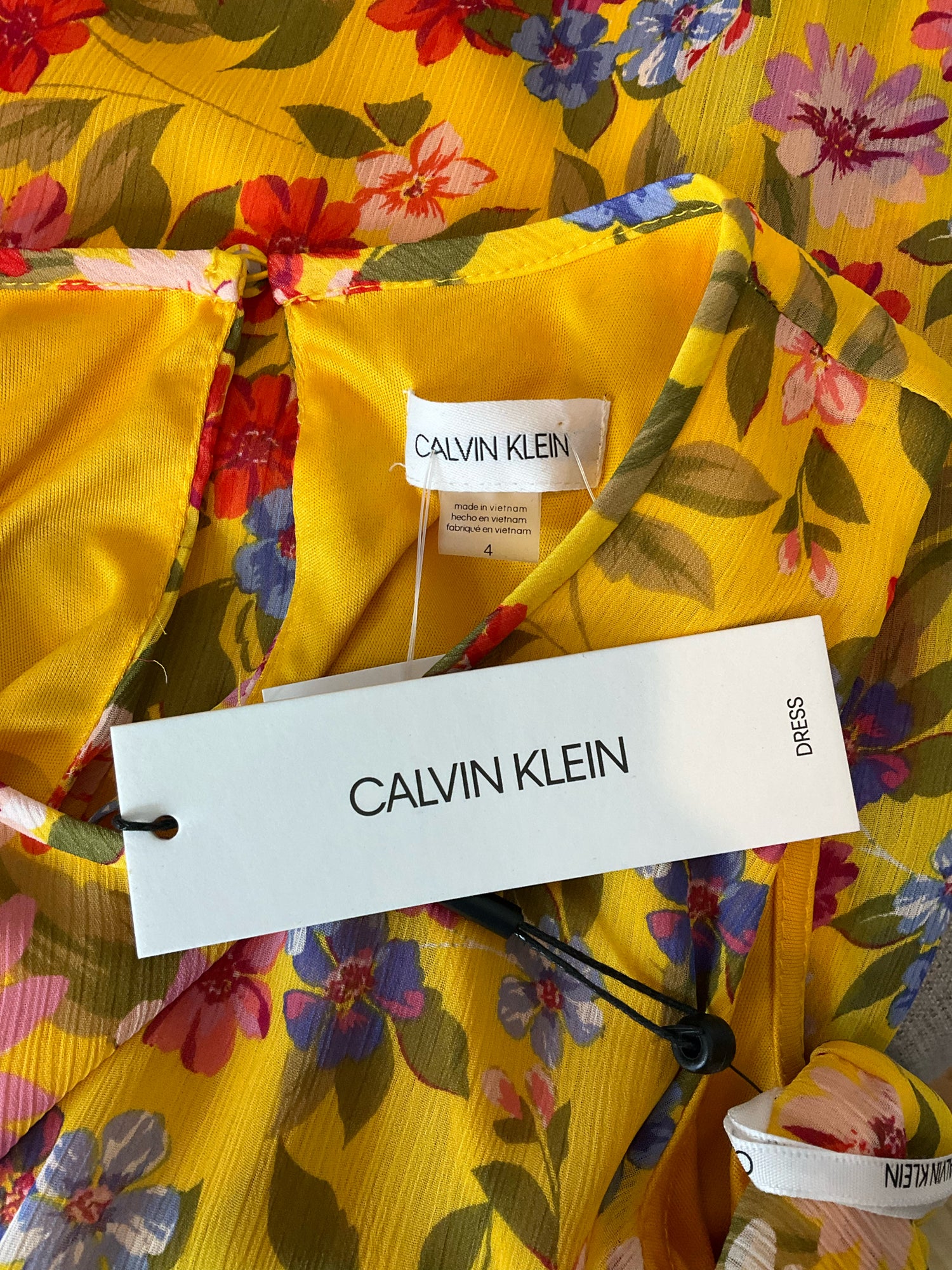 calvin klein yellow dress Women's Ruffle Hem Scuba Crepe Size 12Petite - 12P - Bed Bath & Beyond its flattering A Calvin Klein | Dresses |