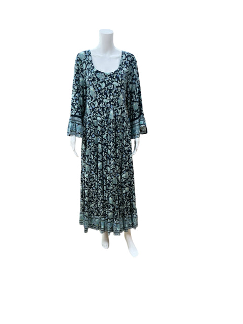 Soft Surroundings Casalina Floral Paisley Maxi Dress Bell Sleeve Boho Size Large - ONLINE ONLY