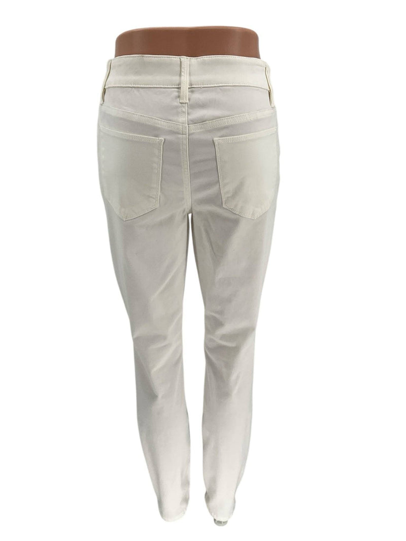 Chico's White Solid Ladies Pre-Owned Pants - Size Medium - Margaret’s Fine Consignment