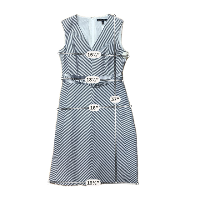 Brooks Brothers Blue &amp; White Striped Sleeveless Sheath Dress Size 6
